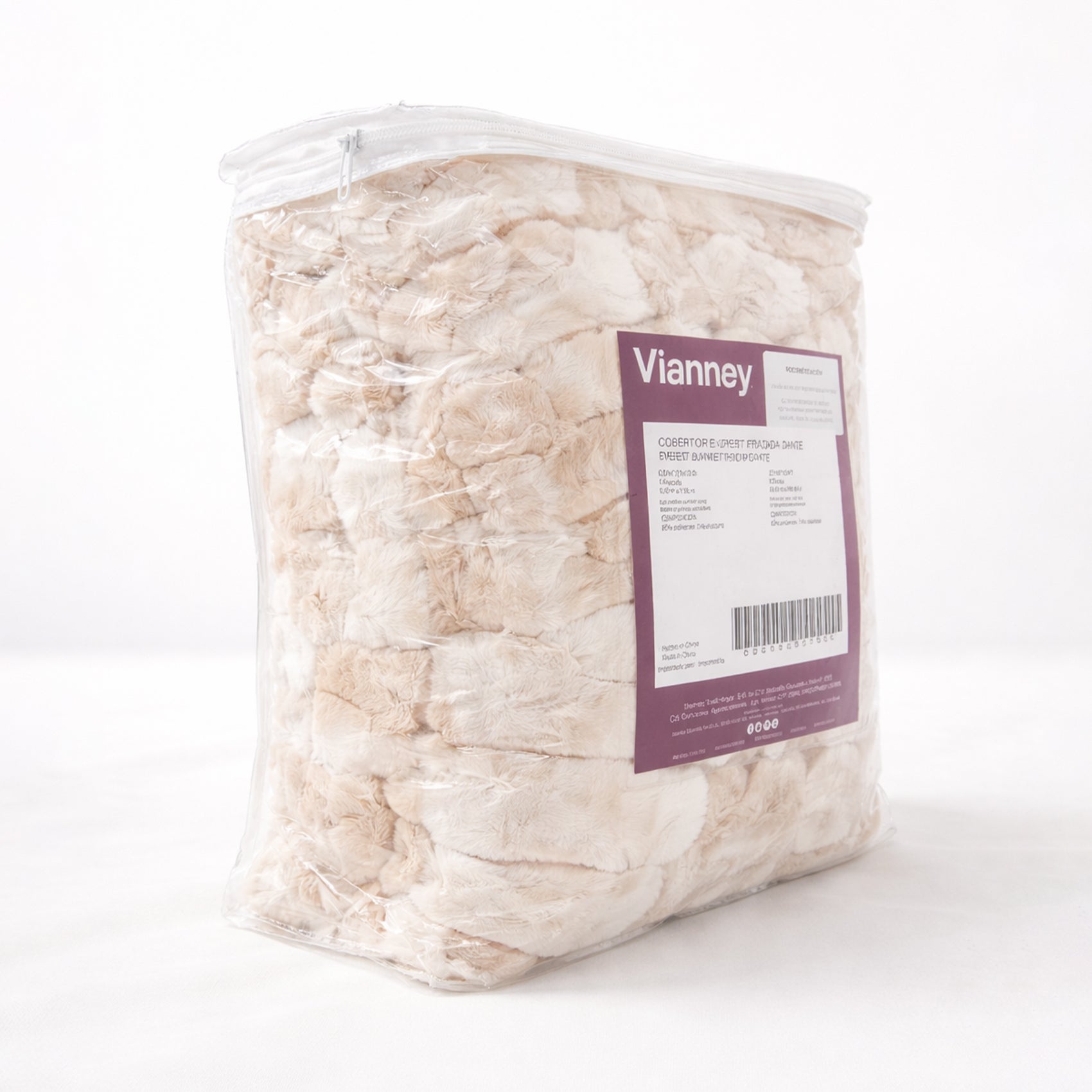 Frazada Gante Beige Suave Decoración 90x150cm Vianney®