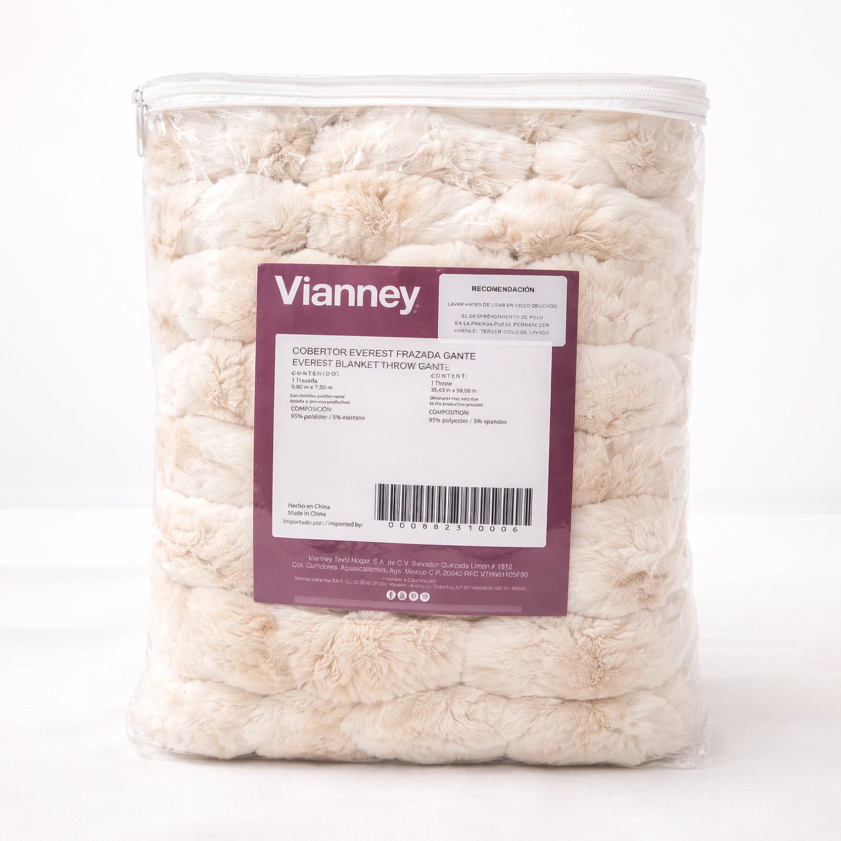 Frazada Gante Beige Suave Decoración 90x150cm Vianney®