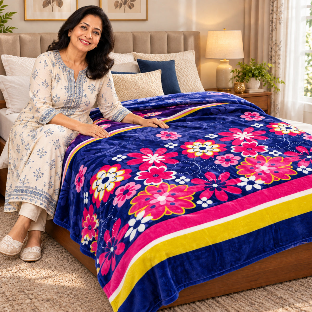 Cobertor Serenity Ligero Mat. 1.80x2.10m Providencia® Floreado