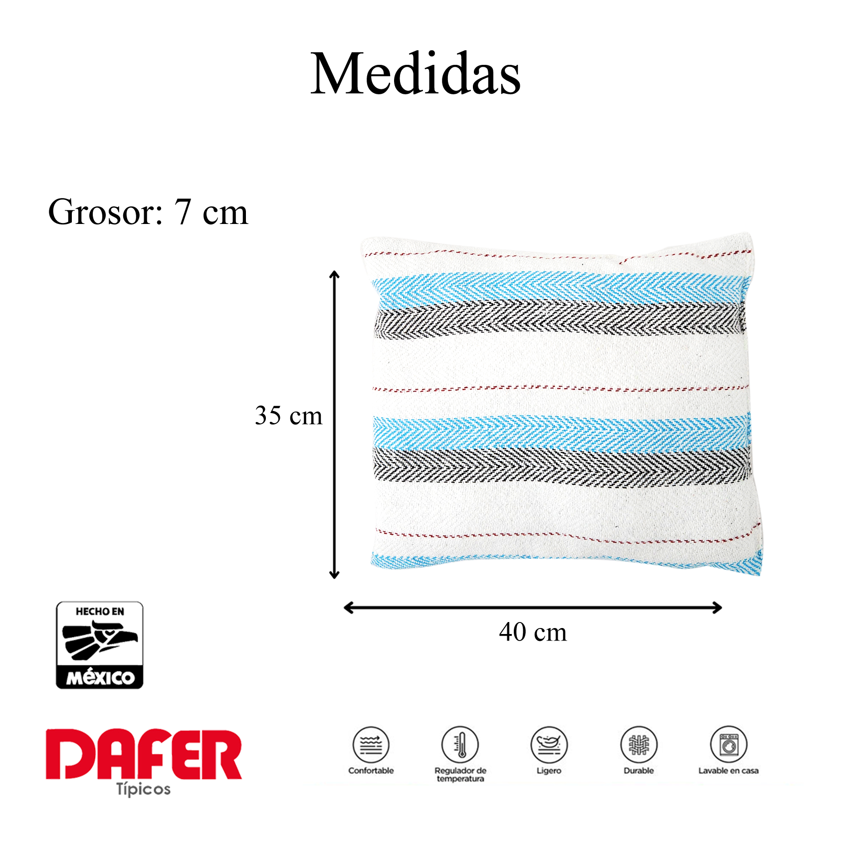 Frazada De Viaje Artesanal Con Almohada Set De Descanso Azul / blanco