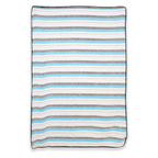 Frazada De Viaje Artesanal Con Almohada Set De Descanso Azul / blanco