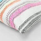 Frazada De Viaje Artesanal Con Almohada Set De Descanso Rosa / blanco
