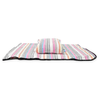 Frazada De Viaje Artesanal Con Almohada Set De Descanso Rosa / blanco