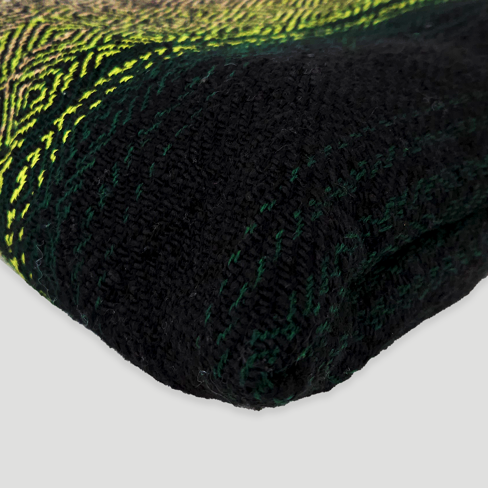 Frazada De Viaje Artesanal Con Almohada Set De Descanso Verdes