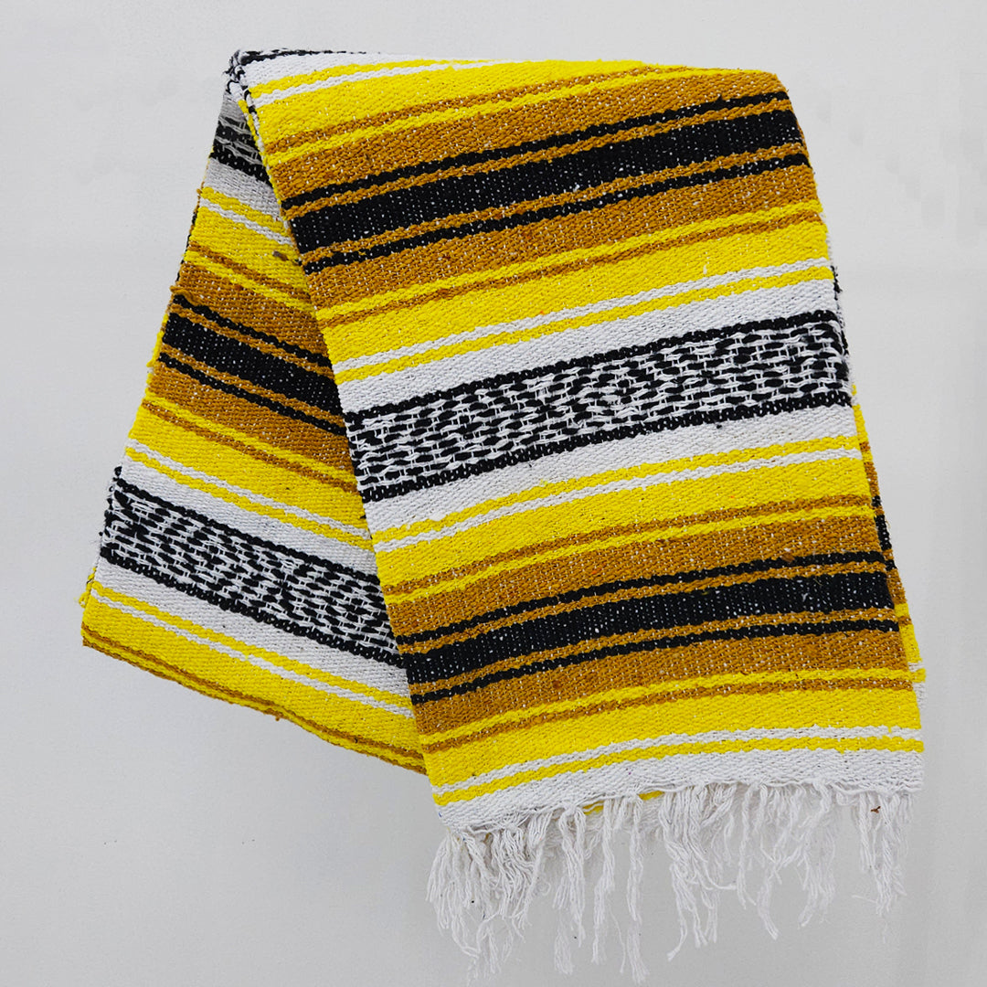 Falsa Artesanal 1.90m X 1.20m Cobija Multiusos Mexicana Amarillo