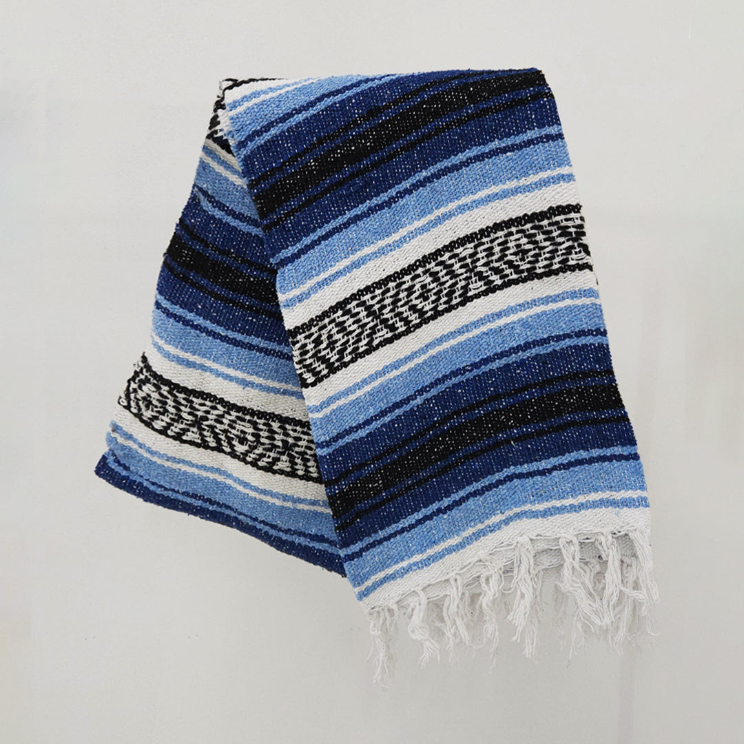 Falsa Artesanal 1.90m X 1.20m Cobija Multiusos Mexicana Azul