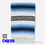 Falsa Artesanal 1.90m X 1.20m Cobija Multiusos Mexicana Azul Claro