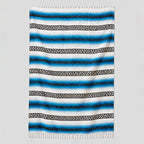 Falsa Artesanal 1.90m X 1.20m Cobija Multiusos Mexicana Azul Claro
