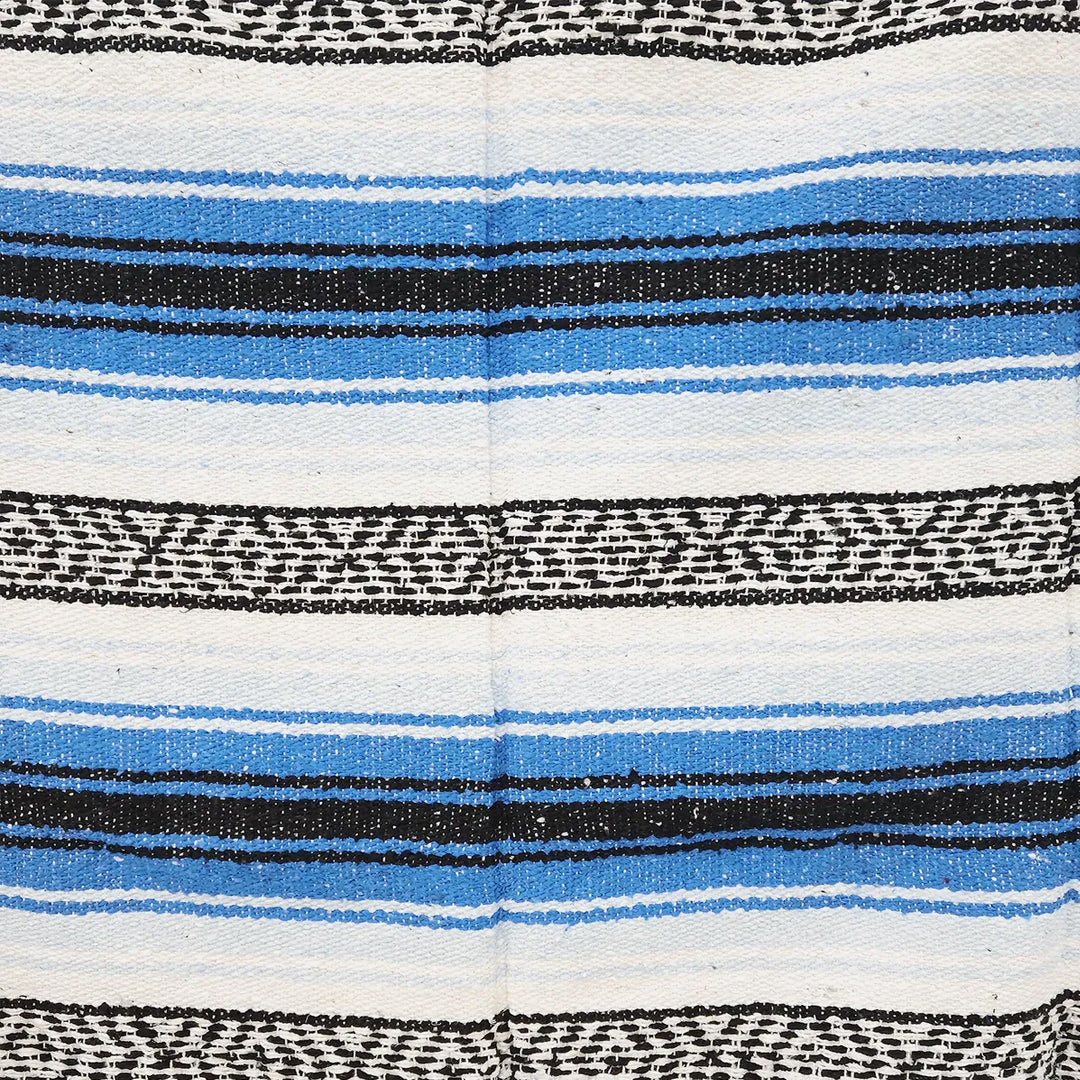Falsa Artesanal 1.90m X 1.20m Cobija Multiusos Mexicana Azul Claro