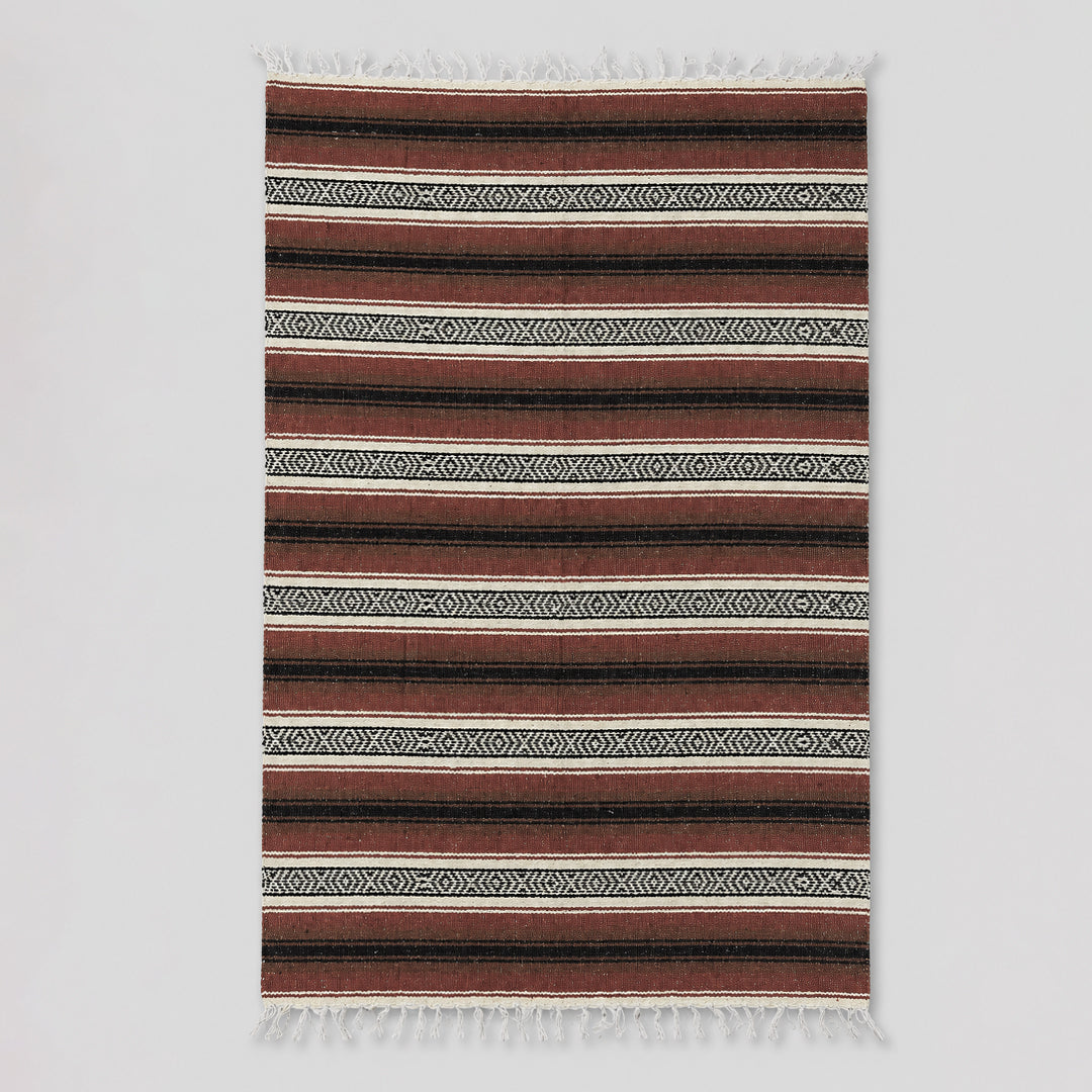 Falsa Artesanal 1.90m X 1.20m Cobija Multiusos Mexicana Marrón Oscuro