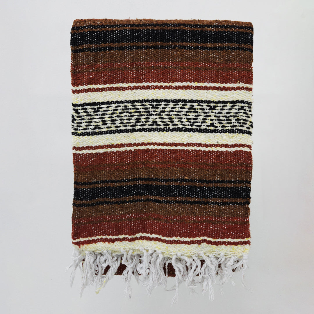 Falsa Artesanal 1.90m X 1.20m Cobija Multiusos Mexicana Marrón Oscuro