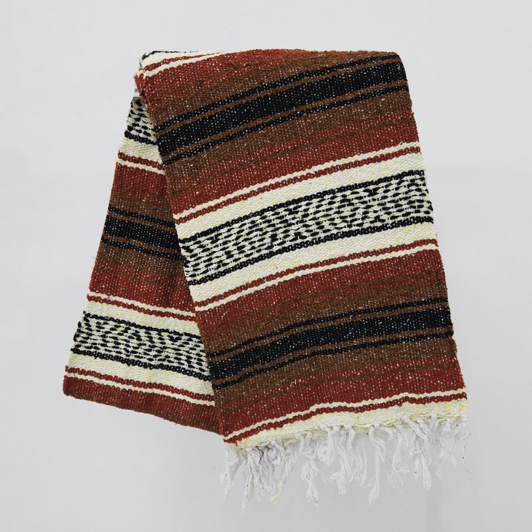 Falsa Artesanal 1.90m X 1.20m Cobija Multiusos Mexicana Marrón Oscuro