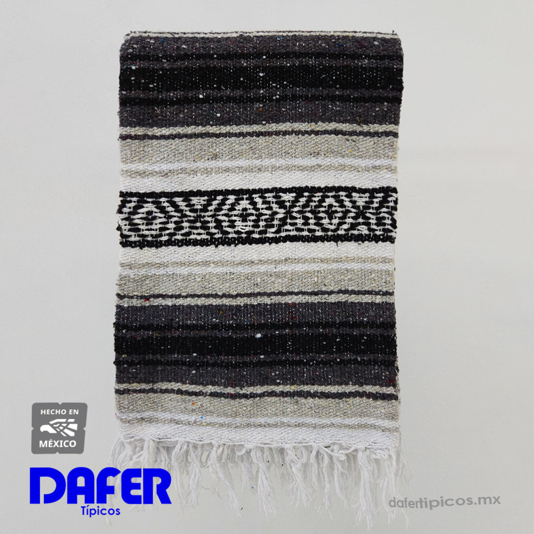 Falsa Artesanal 1.90m X 1.20m Cobija Multiusos Mexicana Gris