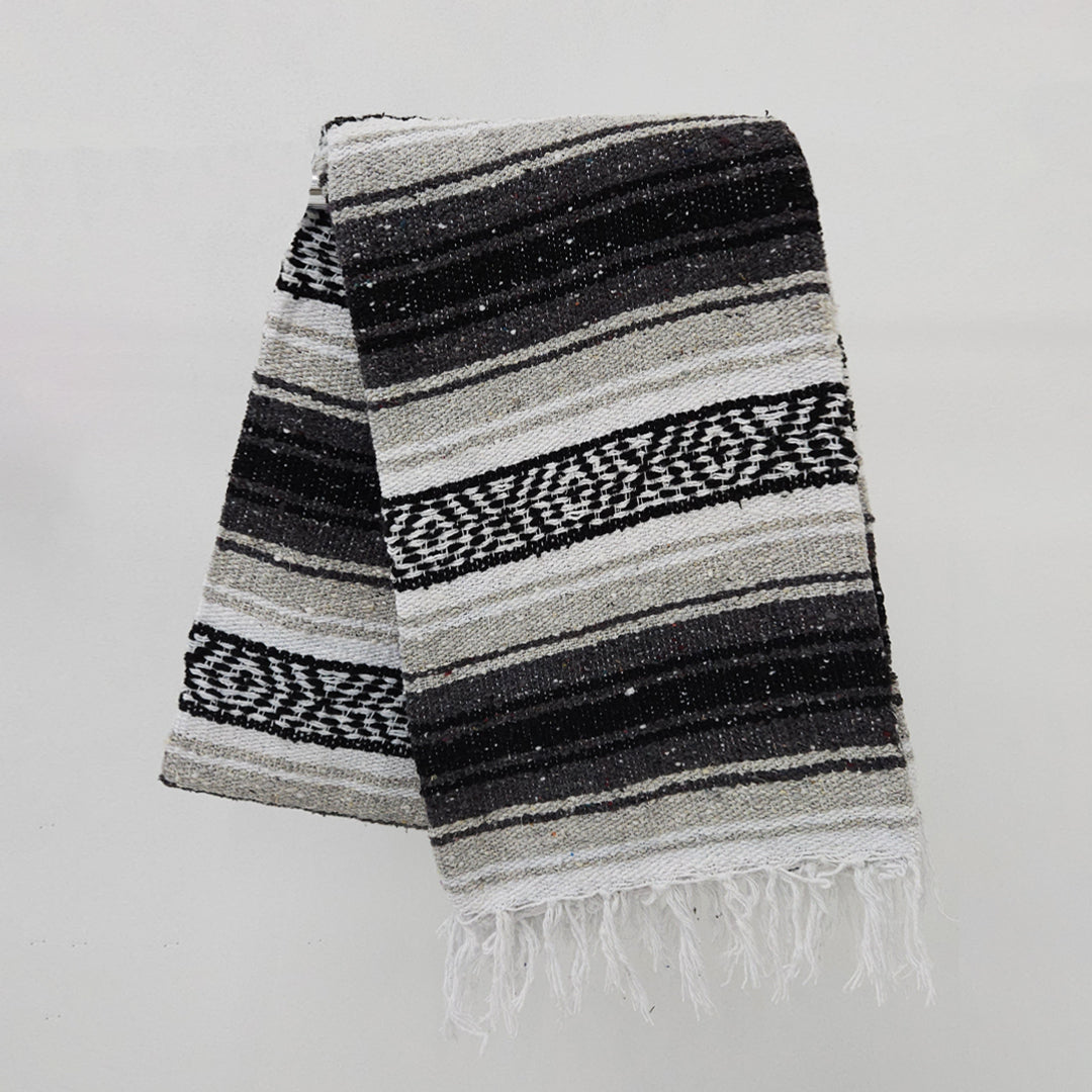 Falsa Artesanal 1.90m X 1.20m Cobija Multiusos Mexicana Gris