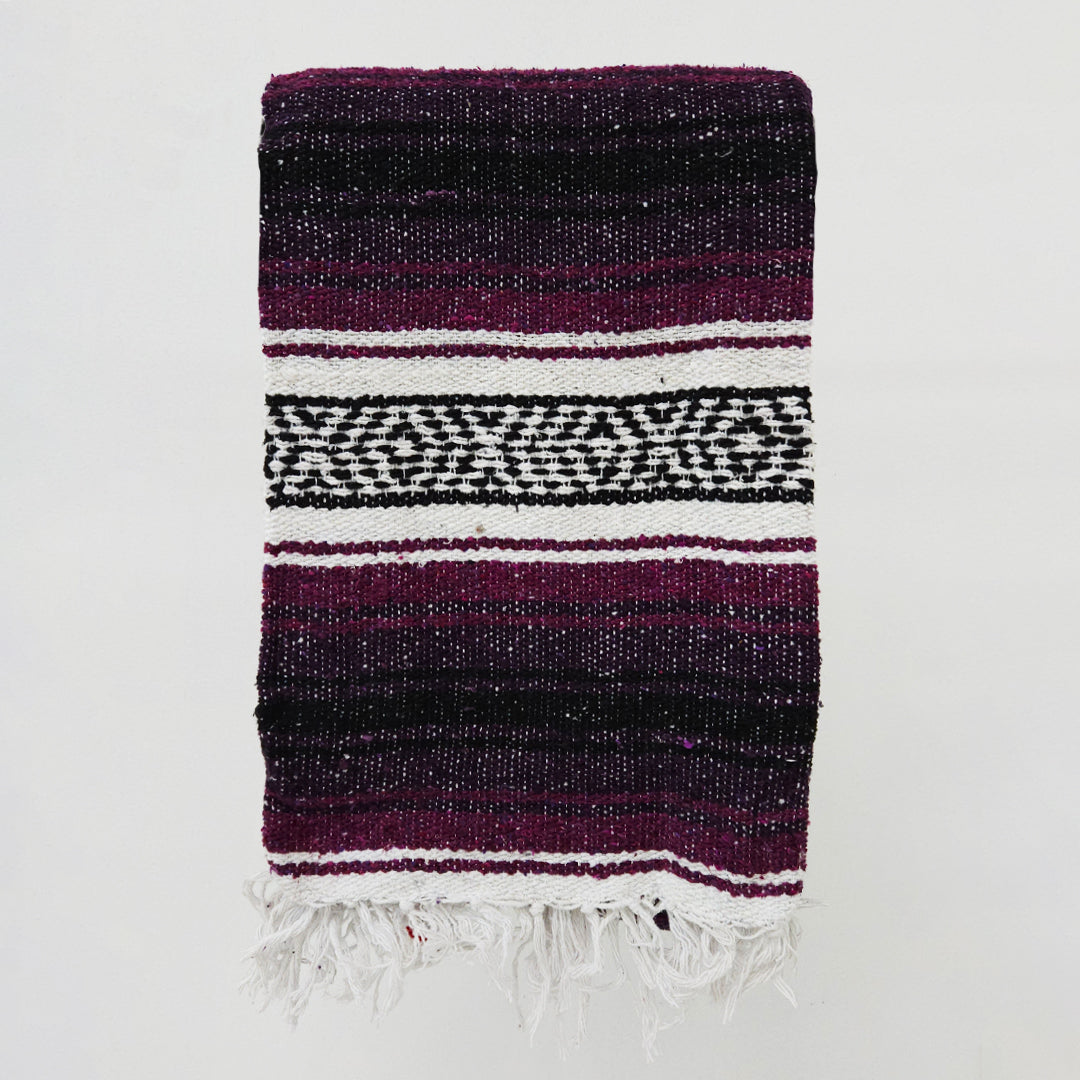 Falsa Artesanal 1.90m X 1.20m Cobija Multiusos Mexicana Violeta Oscuro