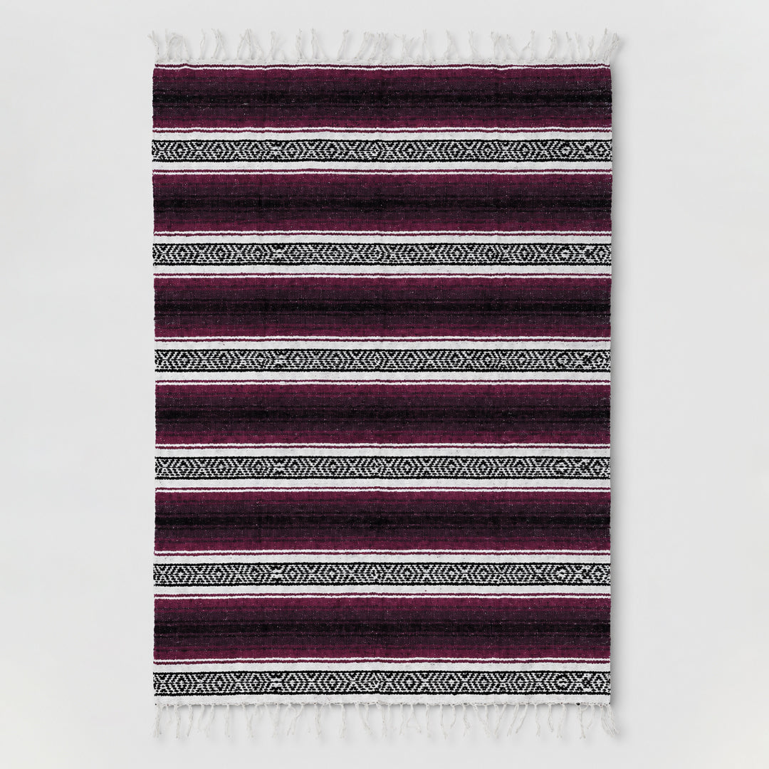 Falsa Artesanal 1.90m X 1.20m Cobija Multiusos Mexicana Violeta Oscuro