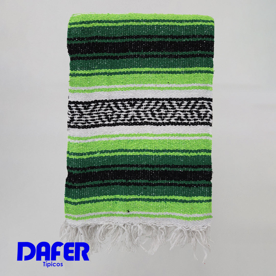 Falsa Artesanal 1.90m X 1.20m Cobija Multiusos Mexicana Verde Lima