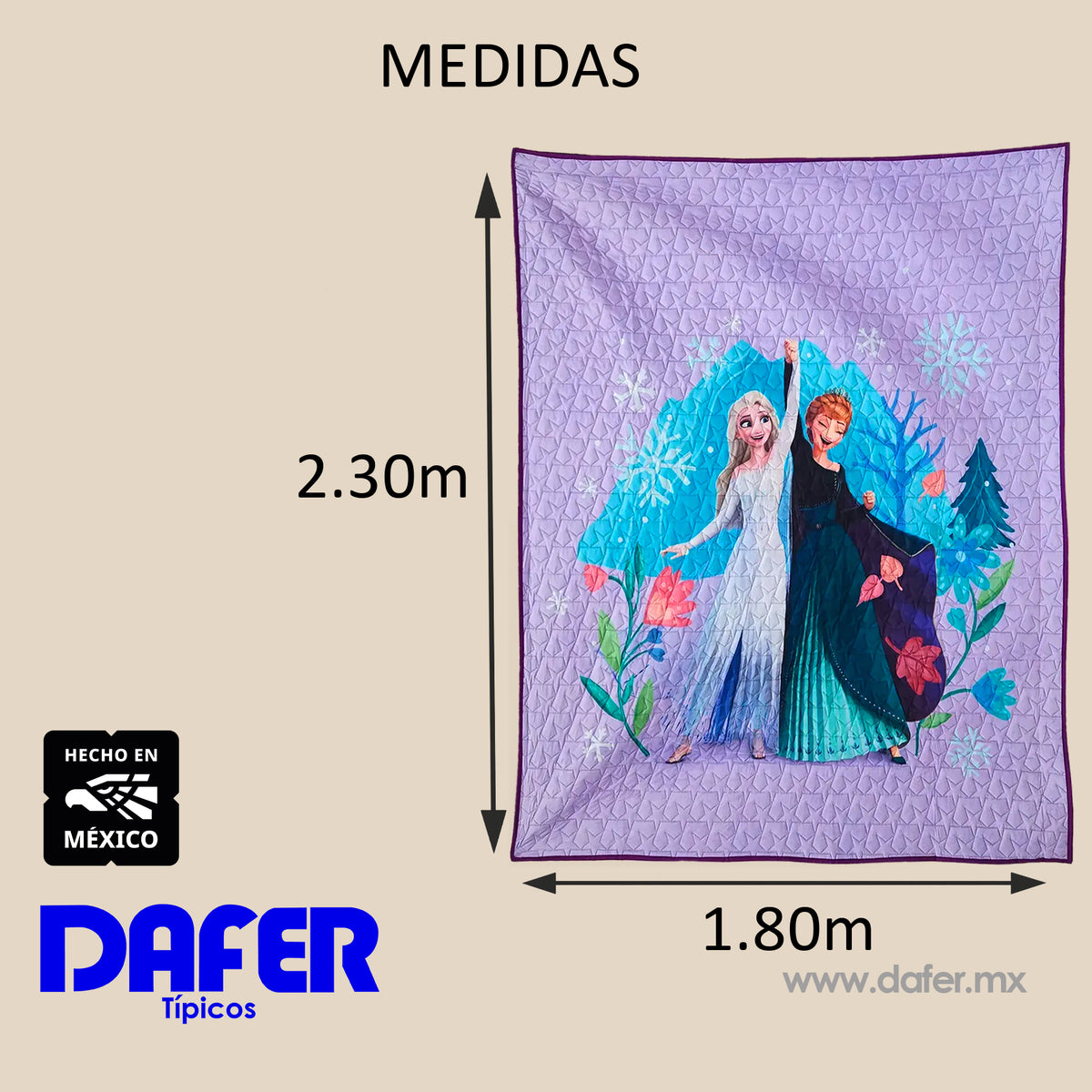 Colcha Capitonada Refrescante 1.80x2.20 Providencia® Frozen