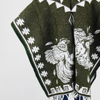 Jorongo Gaban Artesanal Mexicano Gallos Verde Musgo