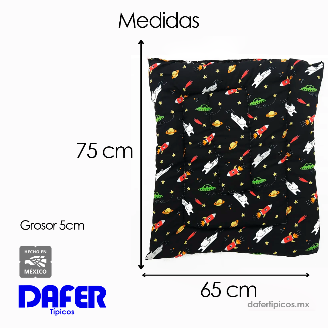 Tapete Estampado Y Acolchado Transportadora Para Mascota Space Cat