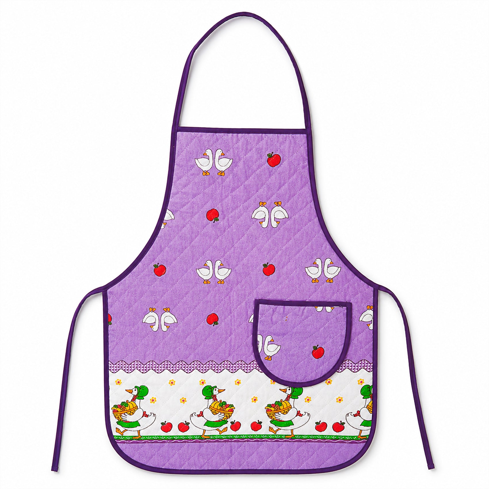 Mandil Delantal Ajustable Multiusos Repelente 65x50cm Lila Patos