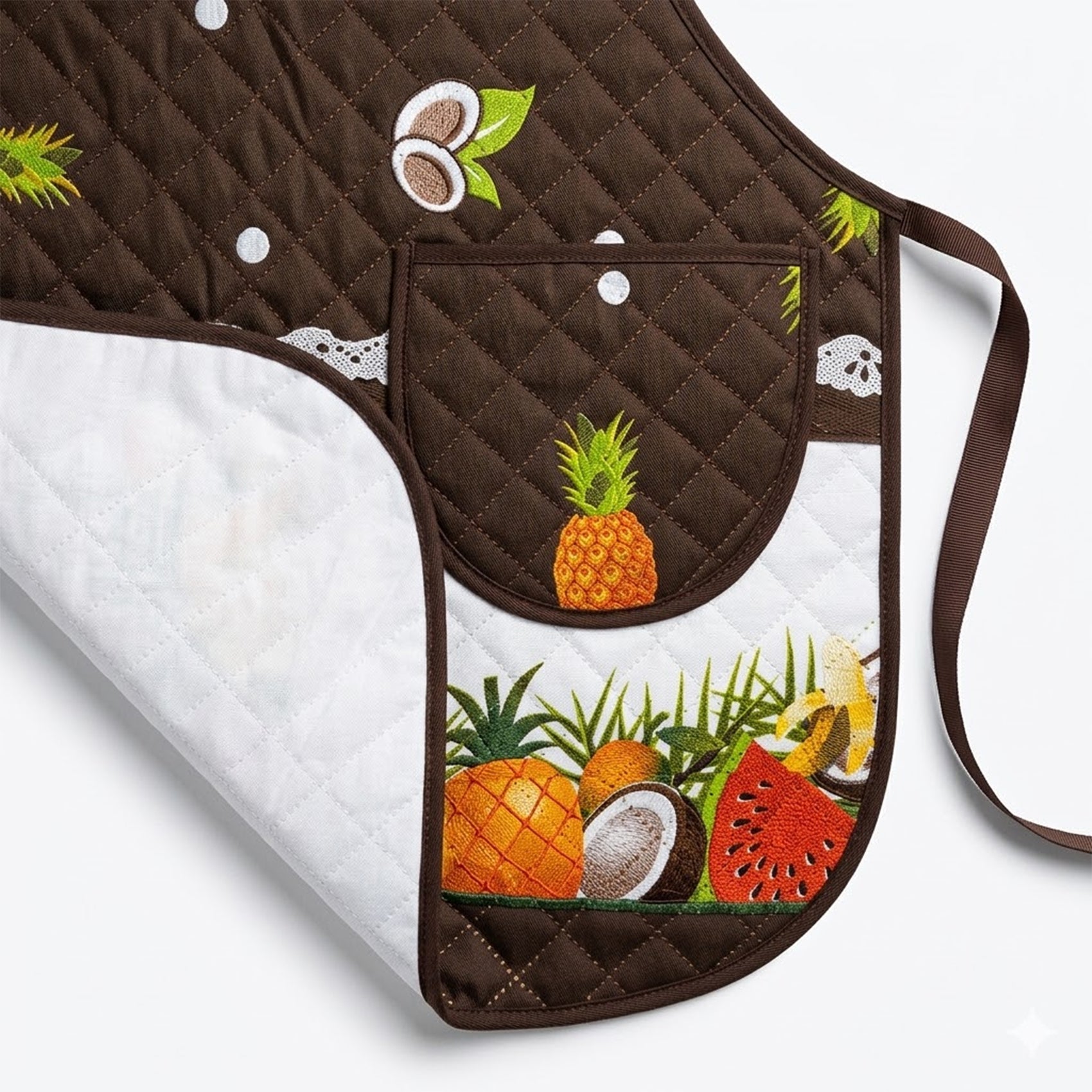 Mandil Delantal Ajustable Multiusos Repelente 65x50cm Marrón Frutos