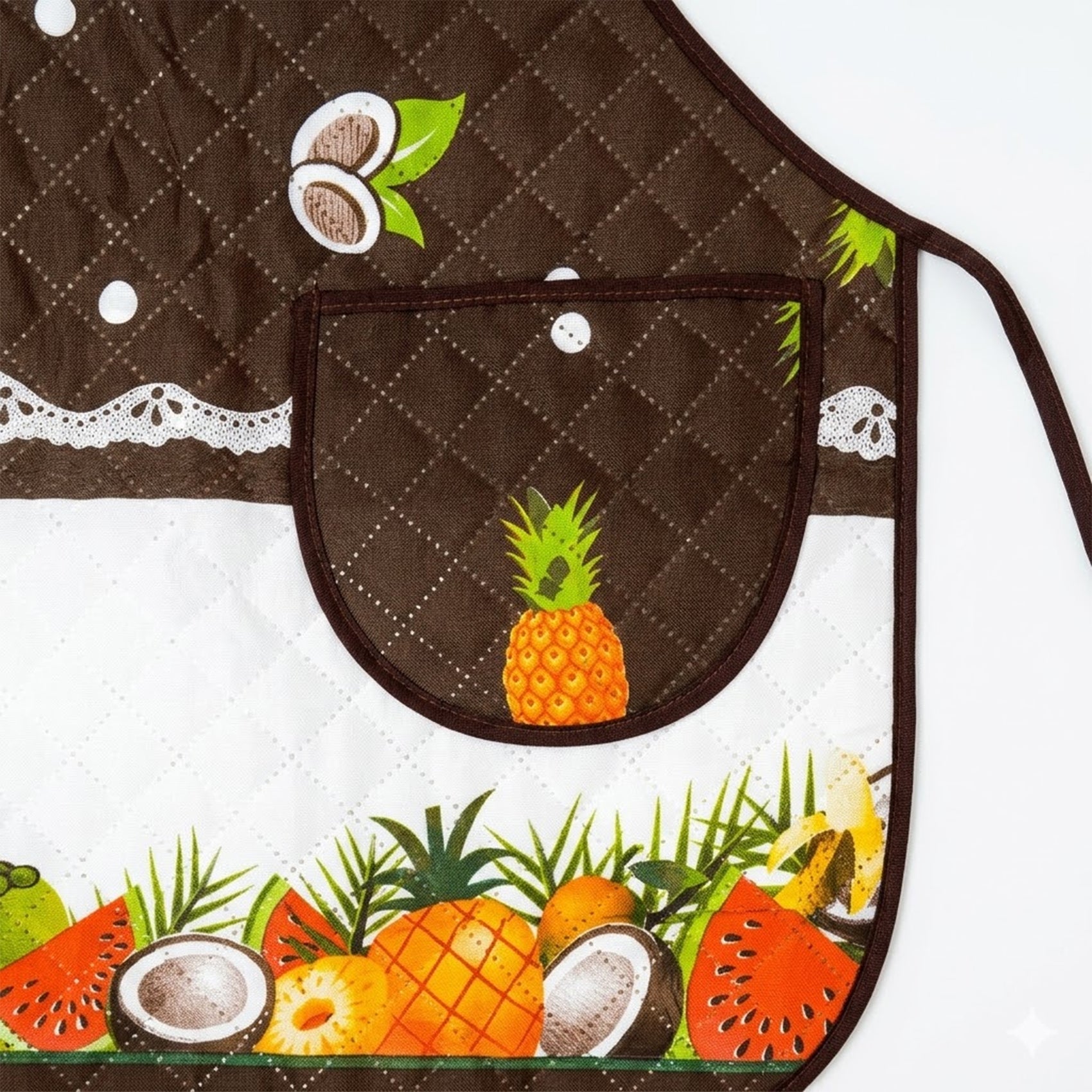 Mandil Delantal Ajustable Multiusos Repelente 65x50cm Marrón Frutos