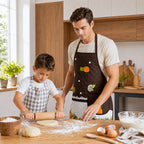 Mandil Delantal Ajustable Multiusos Repelente 65x50cm Marrón Frutos