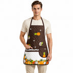 Mandil Delantal Ajustable Multiusos Repelente 65x50cm Marrón Frutos