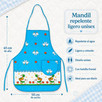 Mandil Delantal Ajustable Multiusos Repelente 65x50cm Azul Patos