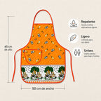 Mandil Delantal Ajustable Multiusos Repelente 65x50cm Naranja Granja