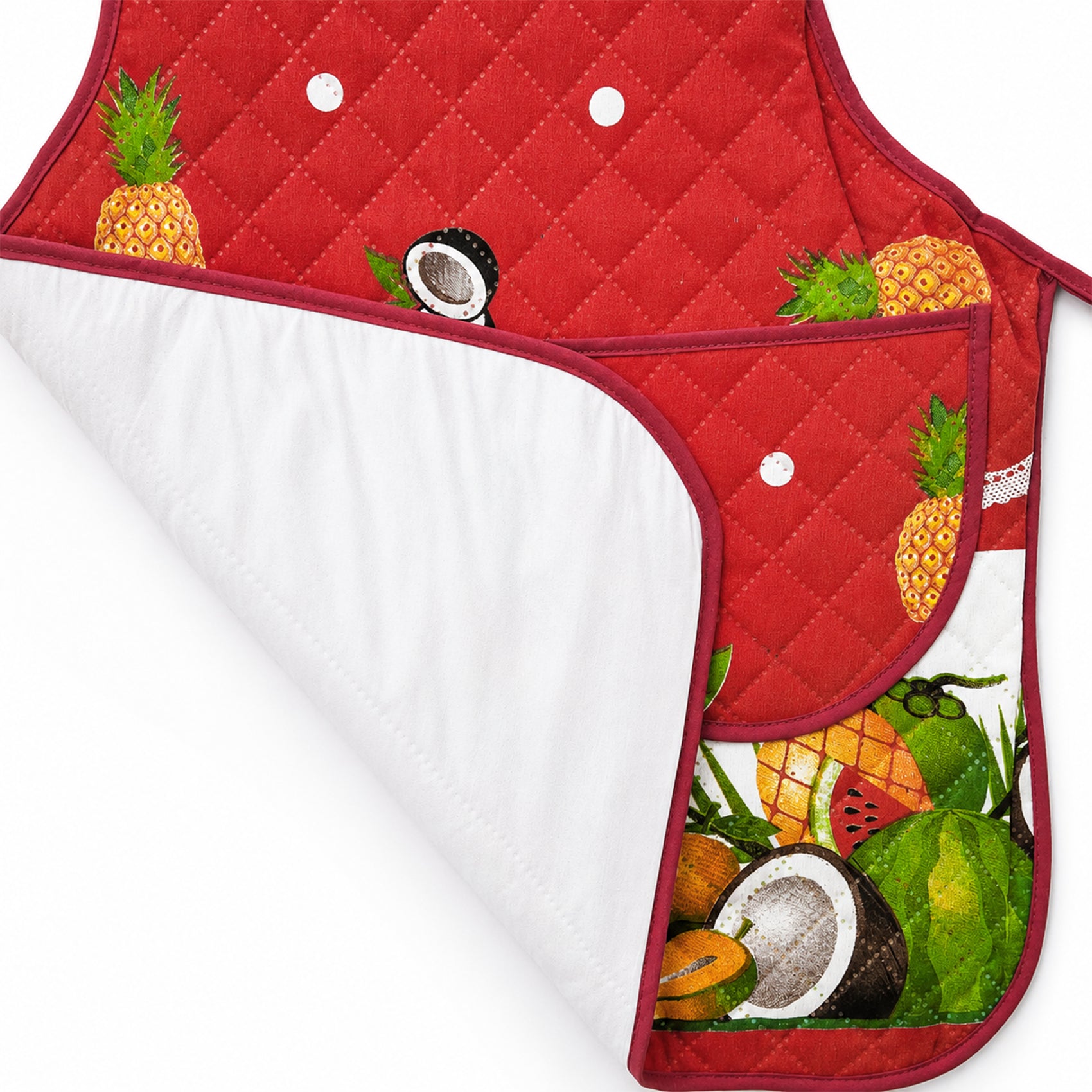 Mandil Delantal Ajustable Multiusos Repelente 65x50cm Rojo Frutos