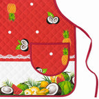 Mandil Delantal Ajustable Multiusos Repelente 65x50cm Rojo Frutos