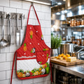 Mandil Delantal Ajustable Multiusos Repelente 65x50cm Rojo Frutos