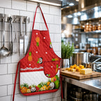 Mandil Delantal Ajustable Multiusos Repelente 65x50cm Rojo Frutos