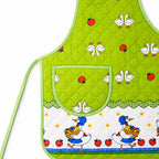 Mandil Delantal Ajustable Multiusos Repelente 65x50cm Verde Limón Patos