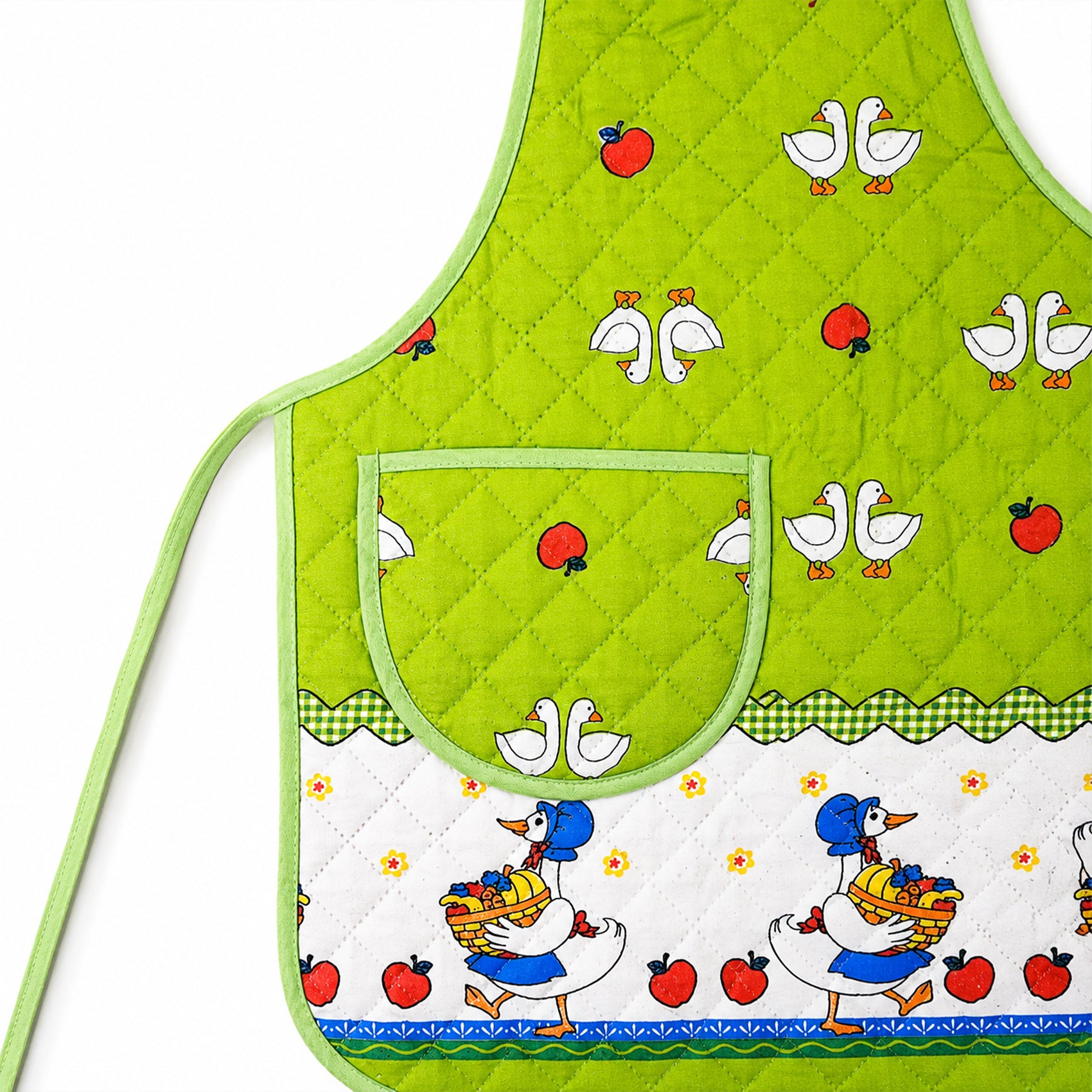 Mandil Delantal Ajustable Multiusos Repelente 65x50cm Verde Limón Patos