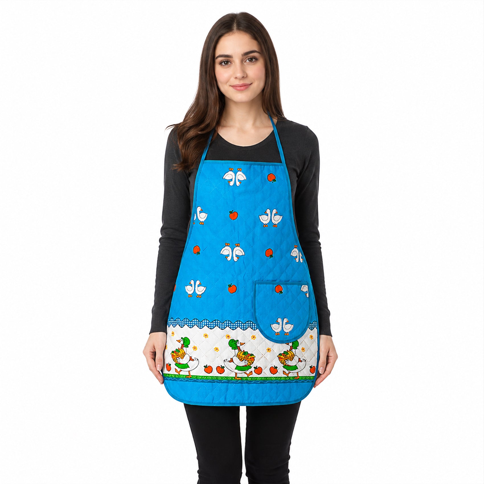 Mandil Delantal Ajustable Multiusos Repelente 65x50cm Azul Patos