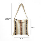 Morral Artesanal Para Hombre Con Correa Larga 34x38cm Beige