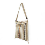 Morral Artesanal Para Hombre Con Correa Larga 34x38cm Beige
