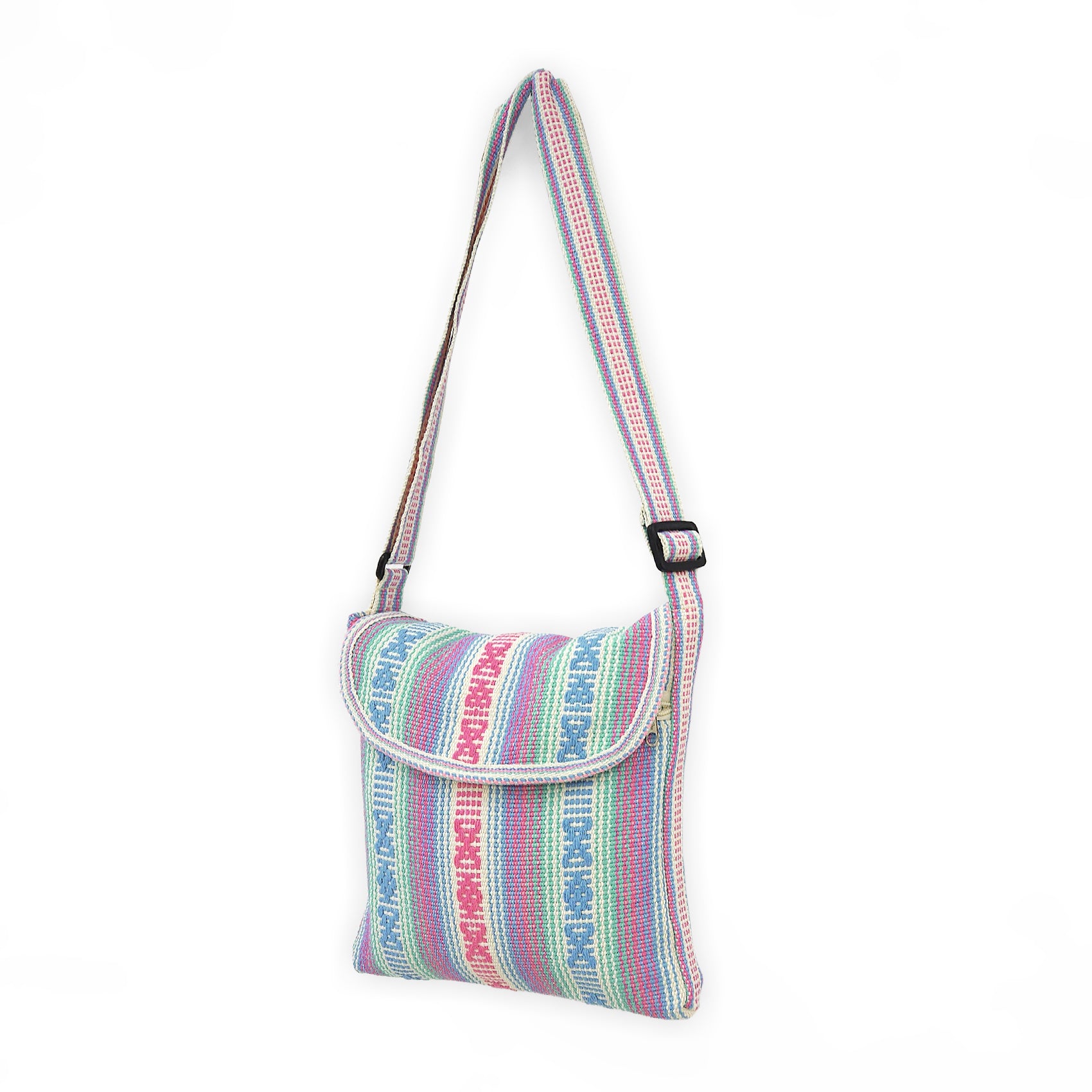 Morral Artesanal Mediano Unisex Con Correa Larga 26x26cm Multicolor