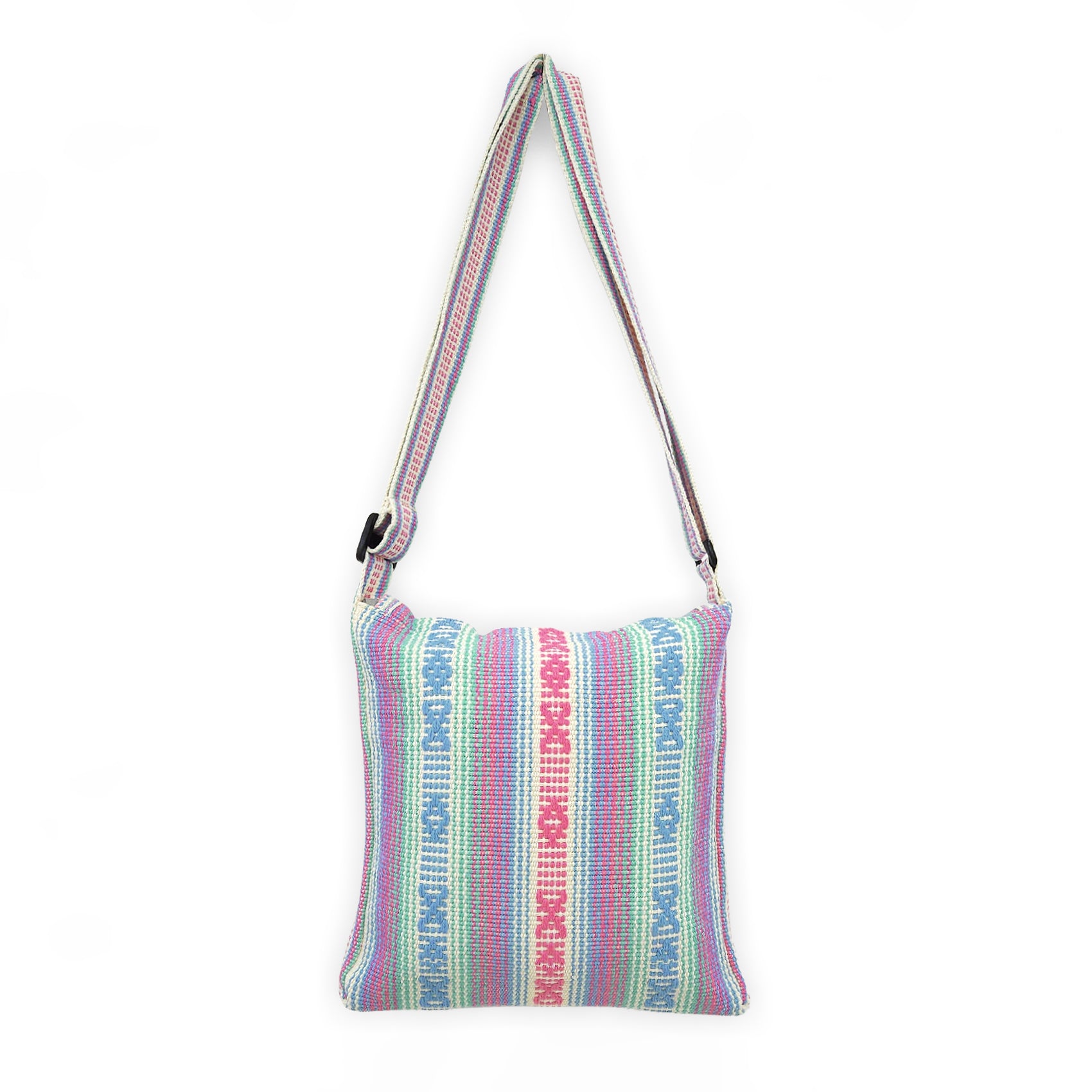 Morral Artesanal Mediano Unisex Con Correa Larga 26x26cm Multicolor