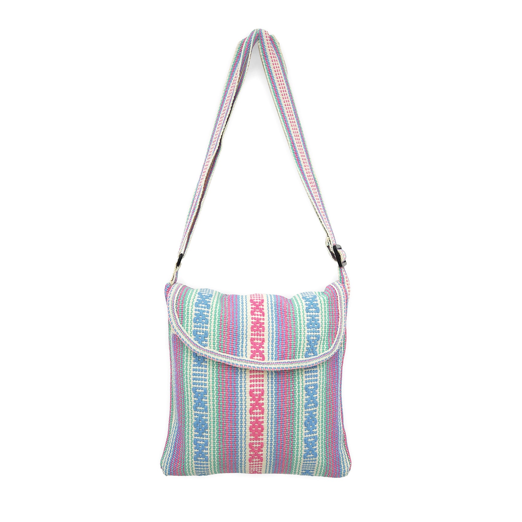 Morral Artesanal Mediano Unisex Con Correa Larga 26x26cm Multicolor