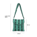 Morral Artesanal Mediano Unisex Con Correa Larga 26x26cm Turquesa