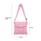 Morral Artesanal Mediano Unisex Con Correa Larga 26x26cm Rosa
