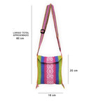 Morral Artesanal Pequeño Con Correa Ajustable Unisex 16x20cm Arcoíris