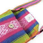 Morral Artesanal Pequeño Con Correa Ajustable Unisex 16x20cm Arcoíris