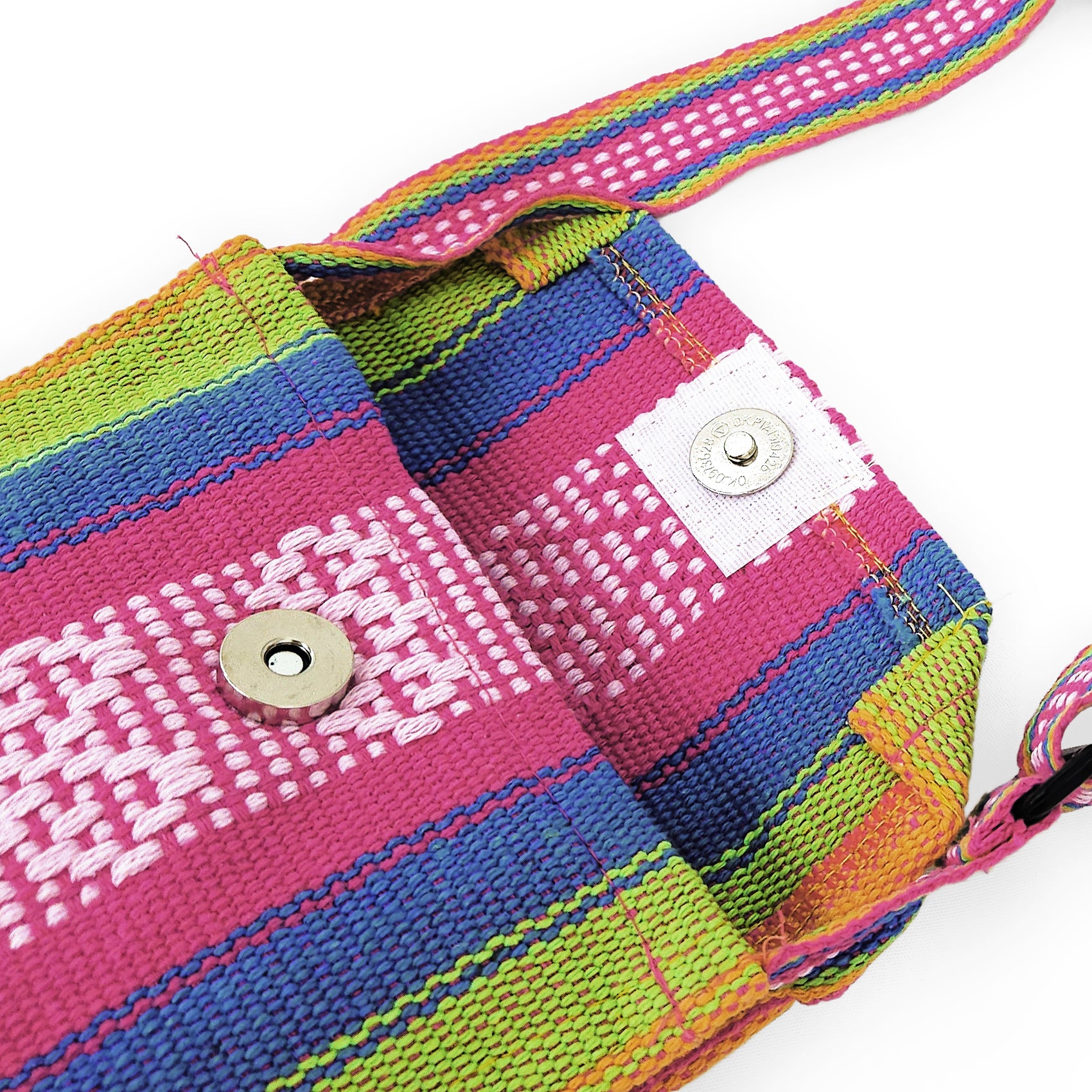 Morral Artesanal Pequeño Con Correa Ajustable Unisex 16x20cm Arcoíris