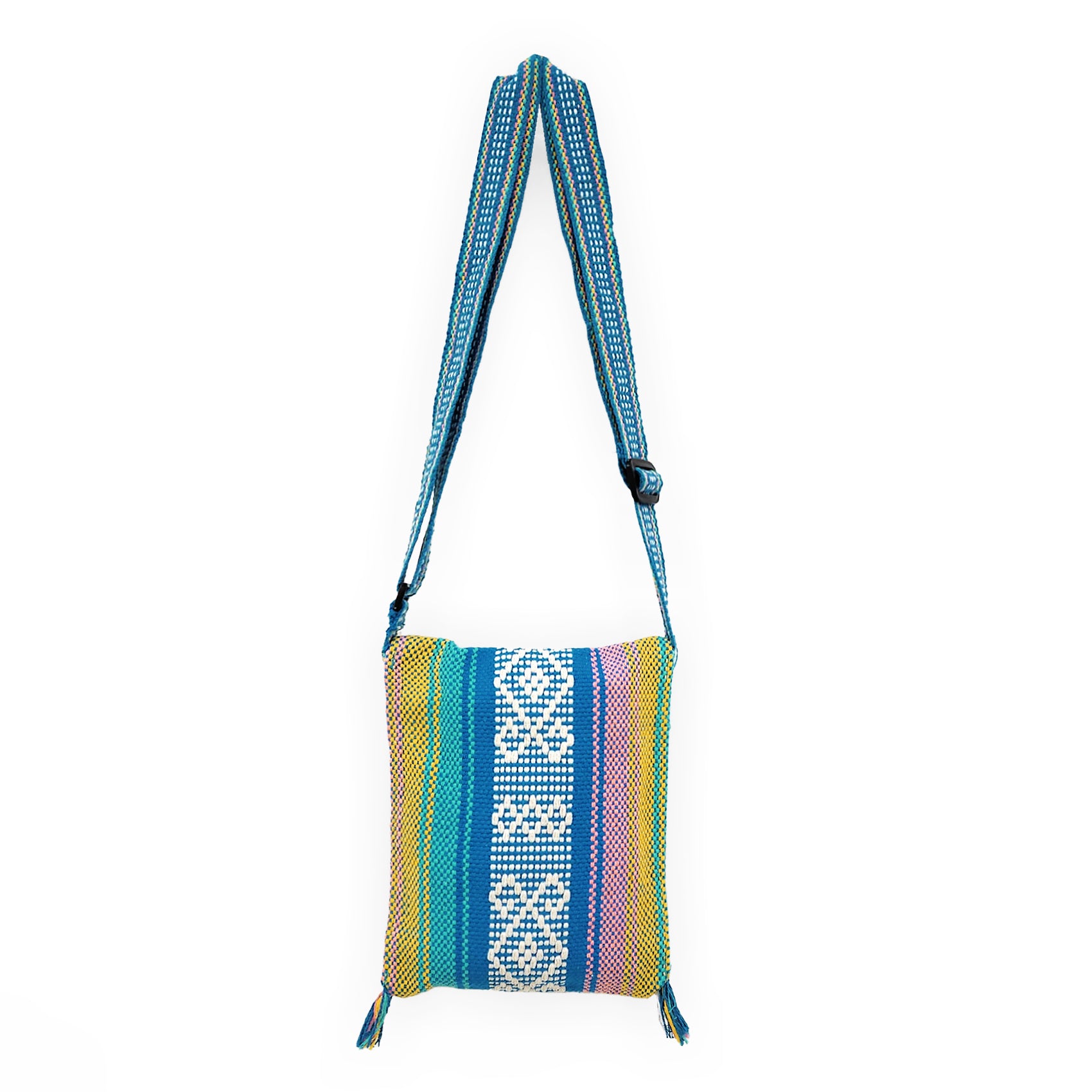 Morral Artesanal Pequeño Con Correa Ajustable Unisex 16x20cm Multicolor