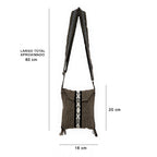 Morral Artesanal Pequeño Con Correa Ajustable Unisex 16x20cm Marrón